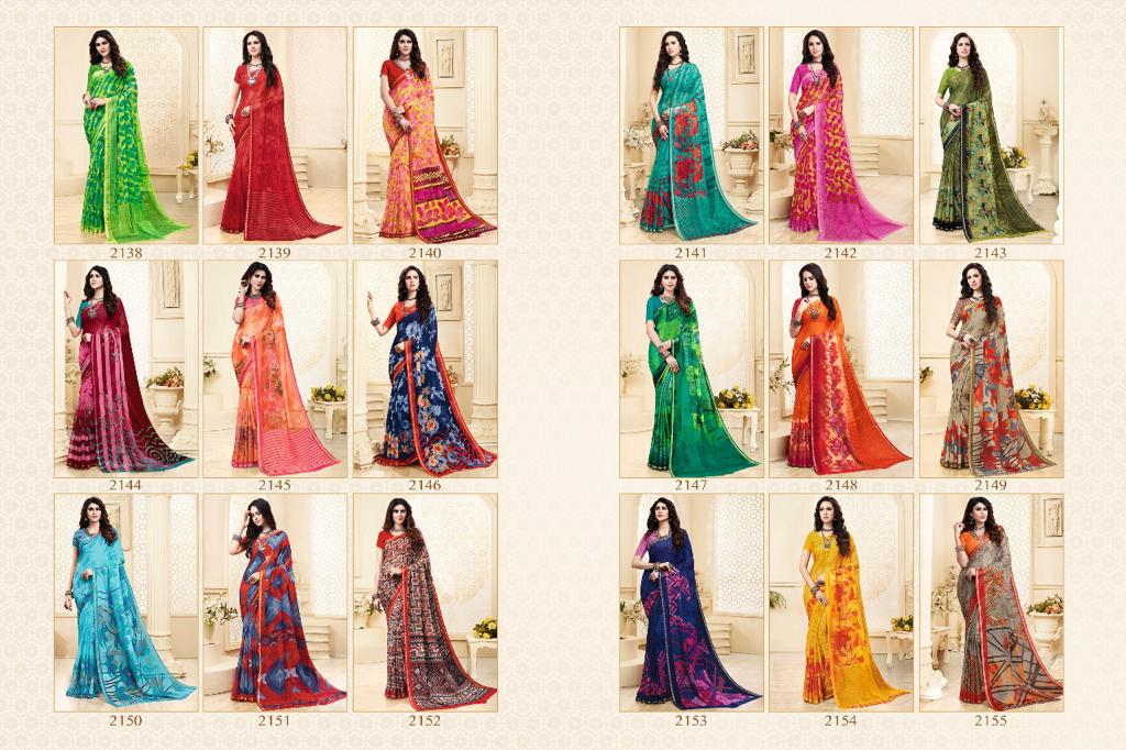 Sangeeta Latest Collection Of Casual Daily Wear Printed Chiffon Saree 