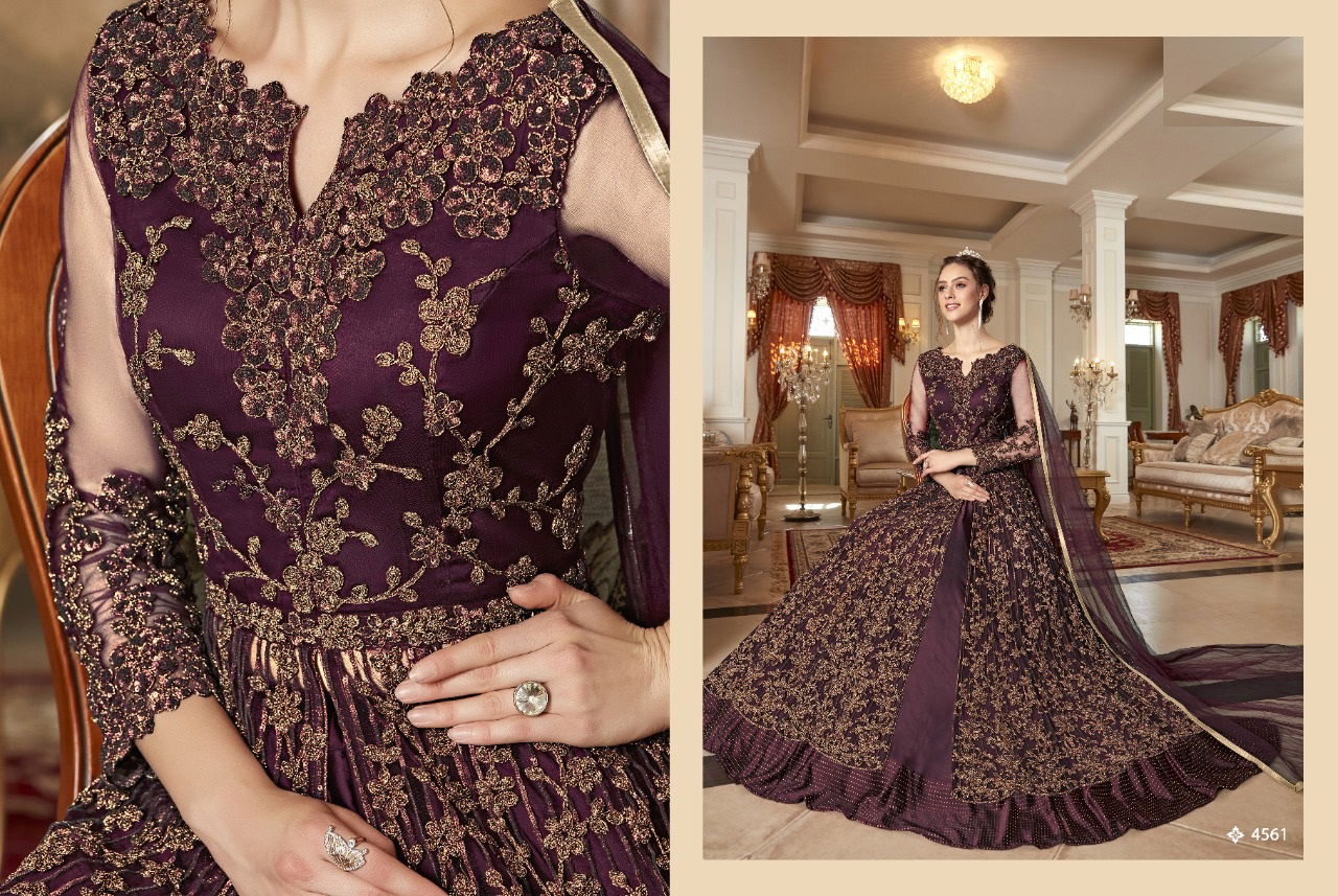  Latest Elegance 4561 Colors Exclusive Heavy Embroidery Work Wedding Wear Salwar Suit Collection