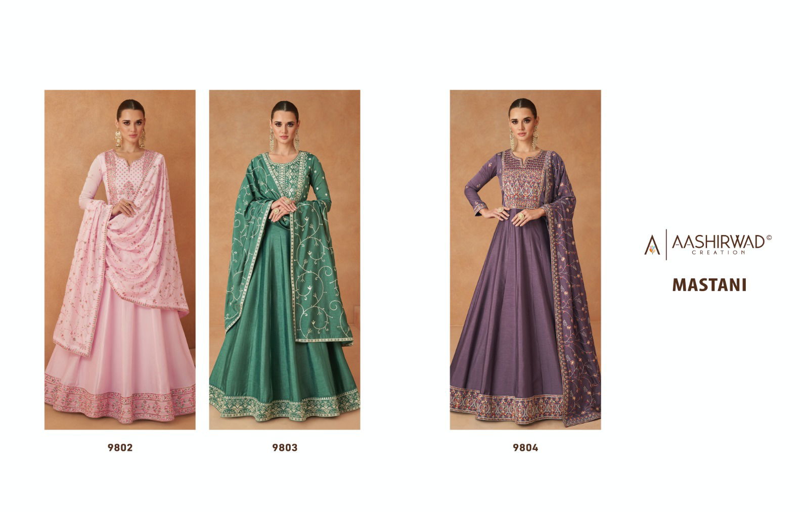 Aashirwad Gulkand Mastani Heavy Silk Gown With Dupatta Catalog

