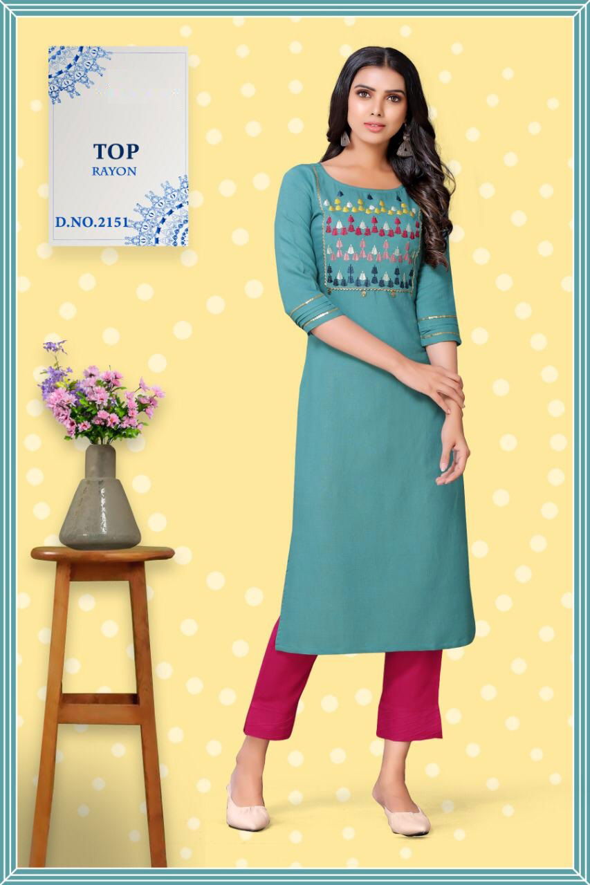 Sakhi 1 Latest Fancy Designer Rayon Ethnic Wear Designer Kurtis Collection
