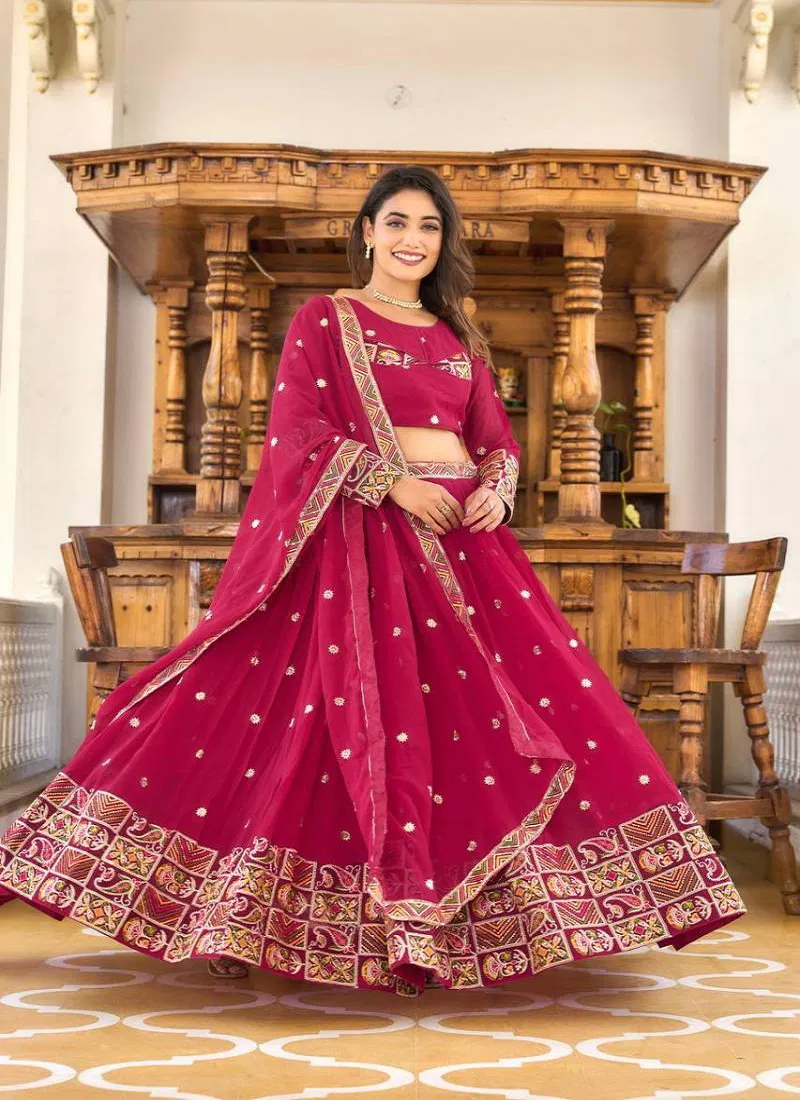 Sn 2296 97 Beautiful Faux Georgette Designer Lehenga Choli Wholesale Market In Surat