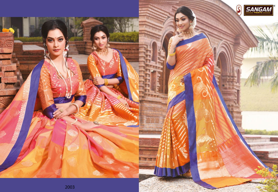 Sangam Kangana Latest Fancy Designer Silk Saree Festive Wear Saree Collection

