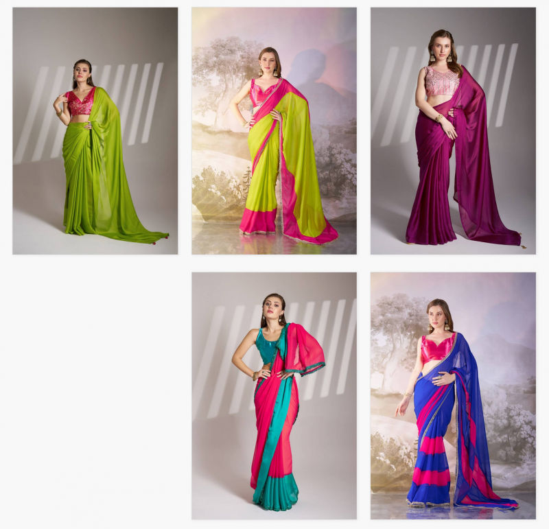 Ziva 38 Beautiful Chiffon Party Wear Stylish Saree Wholesale Clothing Distributors In India