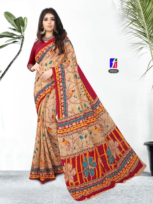 Ganesha Rashami New Collection Of Printed Pure Cotton Daily Wear Cotton Sarees Collection
