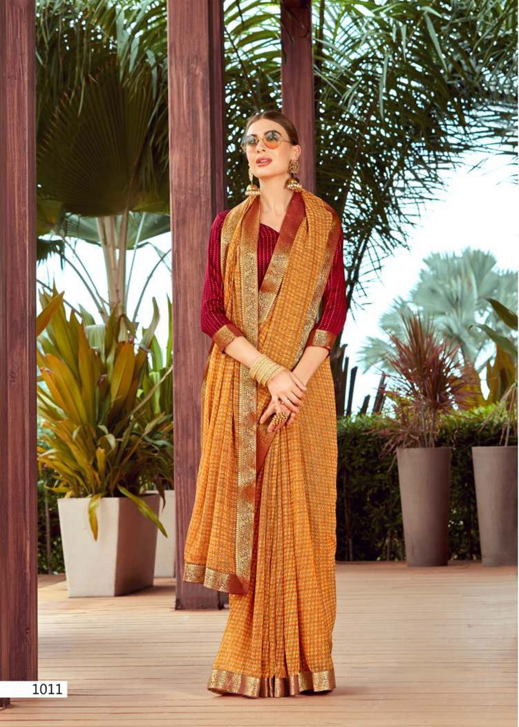 Kalista Shagun Casual Wear Georgette Printed Saree Collection
