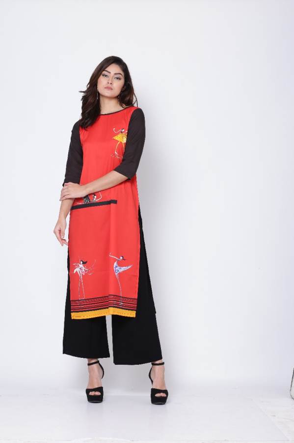 New Crape Kurti Collection With Designer Digital Printed and Three Fourth Seeves