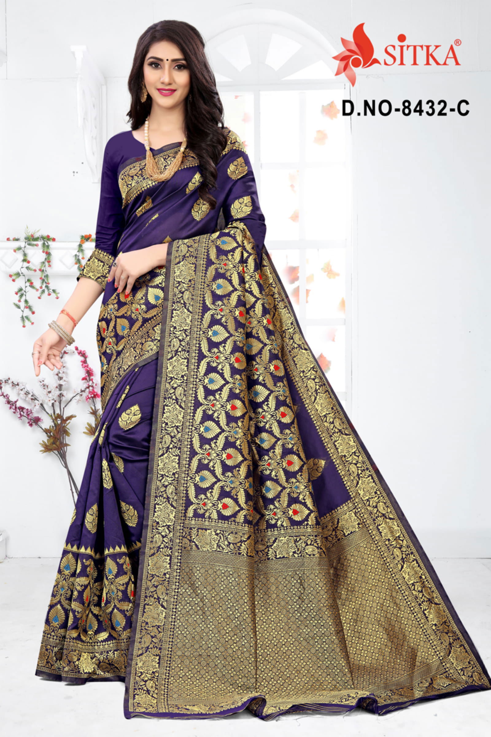 Sargam 8432 Exclusive Handloom Cotton Silk Party Wear Designer Saree Collection 
