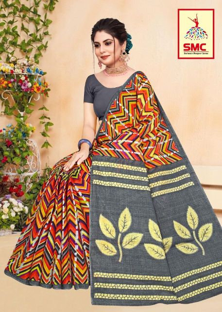 Smc Priyalaxmi Fancy Regular Wear Cotton Printed Designer Saree Collection