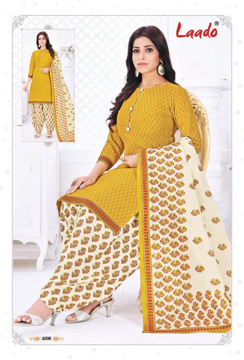 Laado Priti Patiyala Vol 4 Latest Designer Printed Pure Cotton Casual Wear Dress Material Collection 