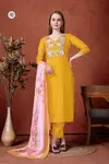 KF 5121 Kalaai Rayon Embroidery Kurti With Bottom Dupatta Suppliers In India