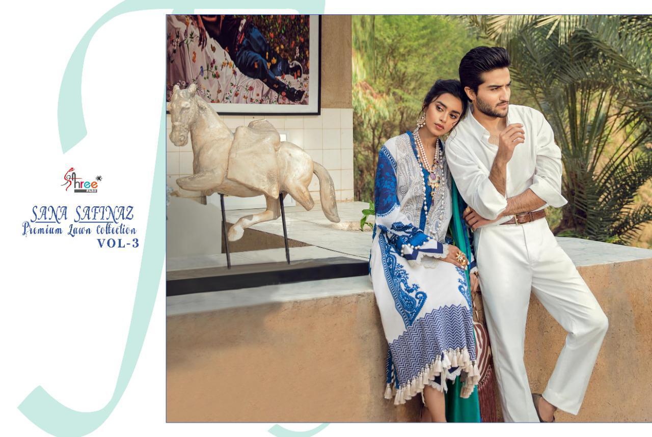 Shree Sana Safinaz Premium Fancy Designer Casual Wear Lawn Collection 3 Pakistani Salwar Suits Collection
