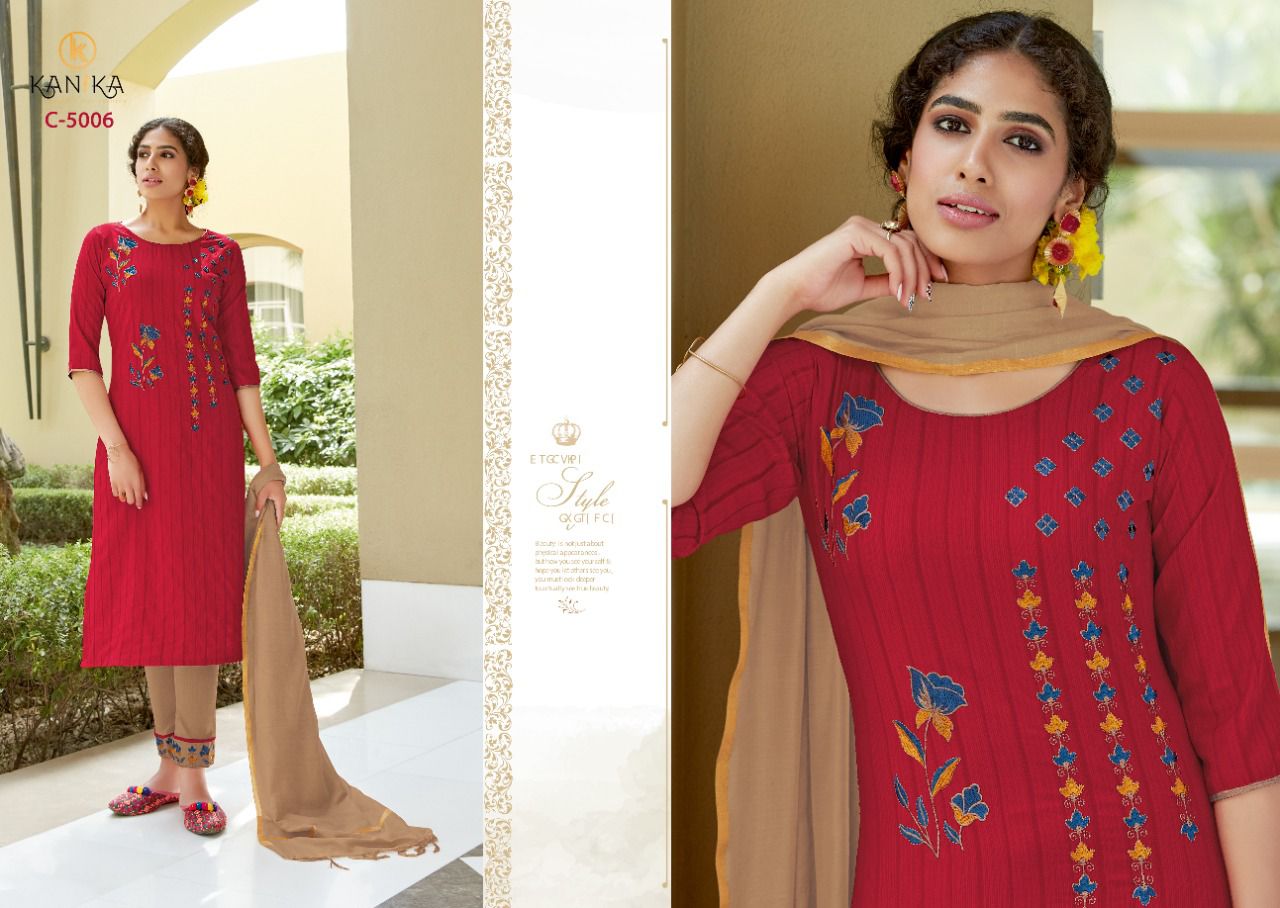 Kanika Charli Rayon Embroidery Festive Wear Designer Latest Ready Made Collection
