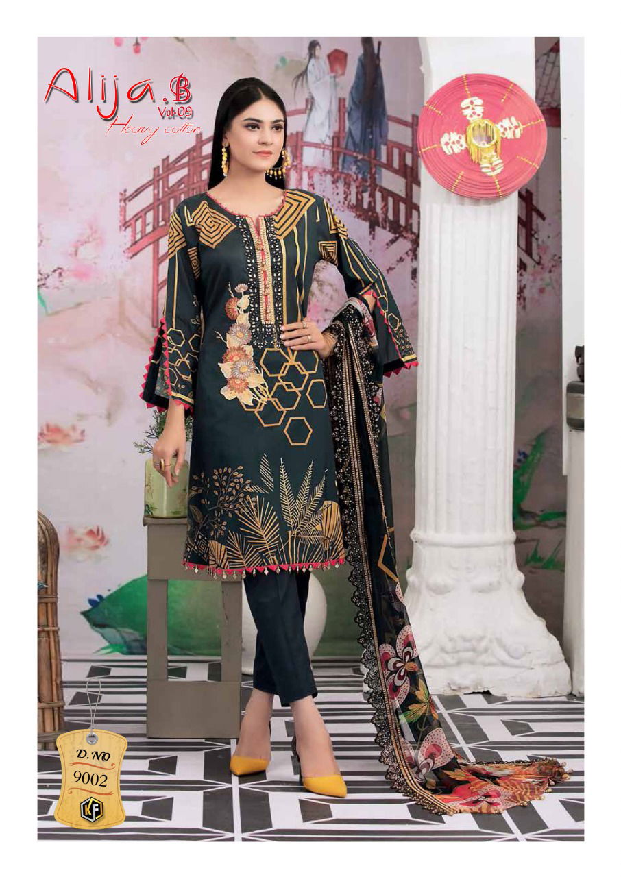 Keval Alija B 9 Exclusive Latest Fancy Designer Casual Wear Pure Cotton Karachi Dress Collection

