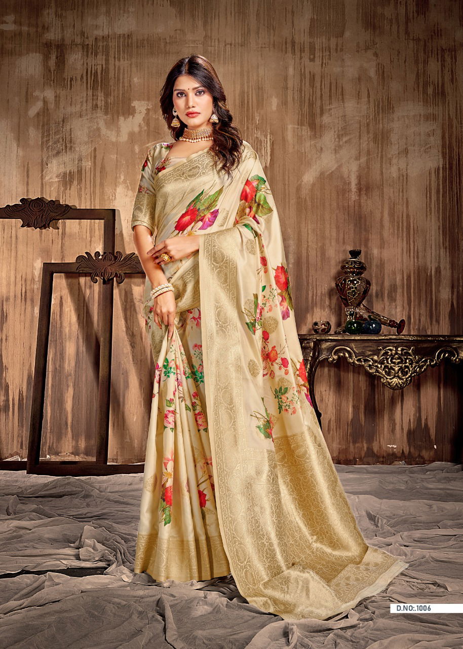 Rajyog Anjali Latest Designer Fancy Festive Wear Silk Digital Printed Silk Sarees Collection
