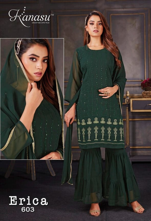 Kanasu By Erica Georgette Designer Sharara Suit Catalog