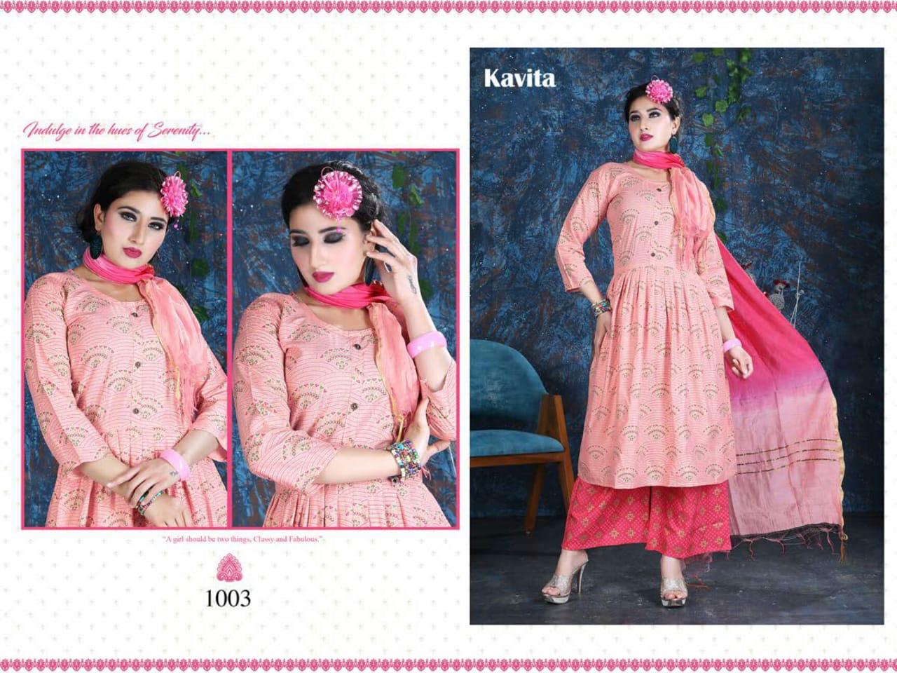 Fashion Talk Kavita 1 Latest Fancy Designer Regular Wear Rayon Top With Bottom Collection
