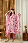 Naisha K 158 Butter Maslin Digital Kaftan With Tulip Online Wholesale