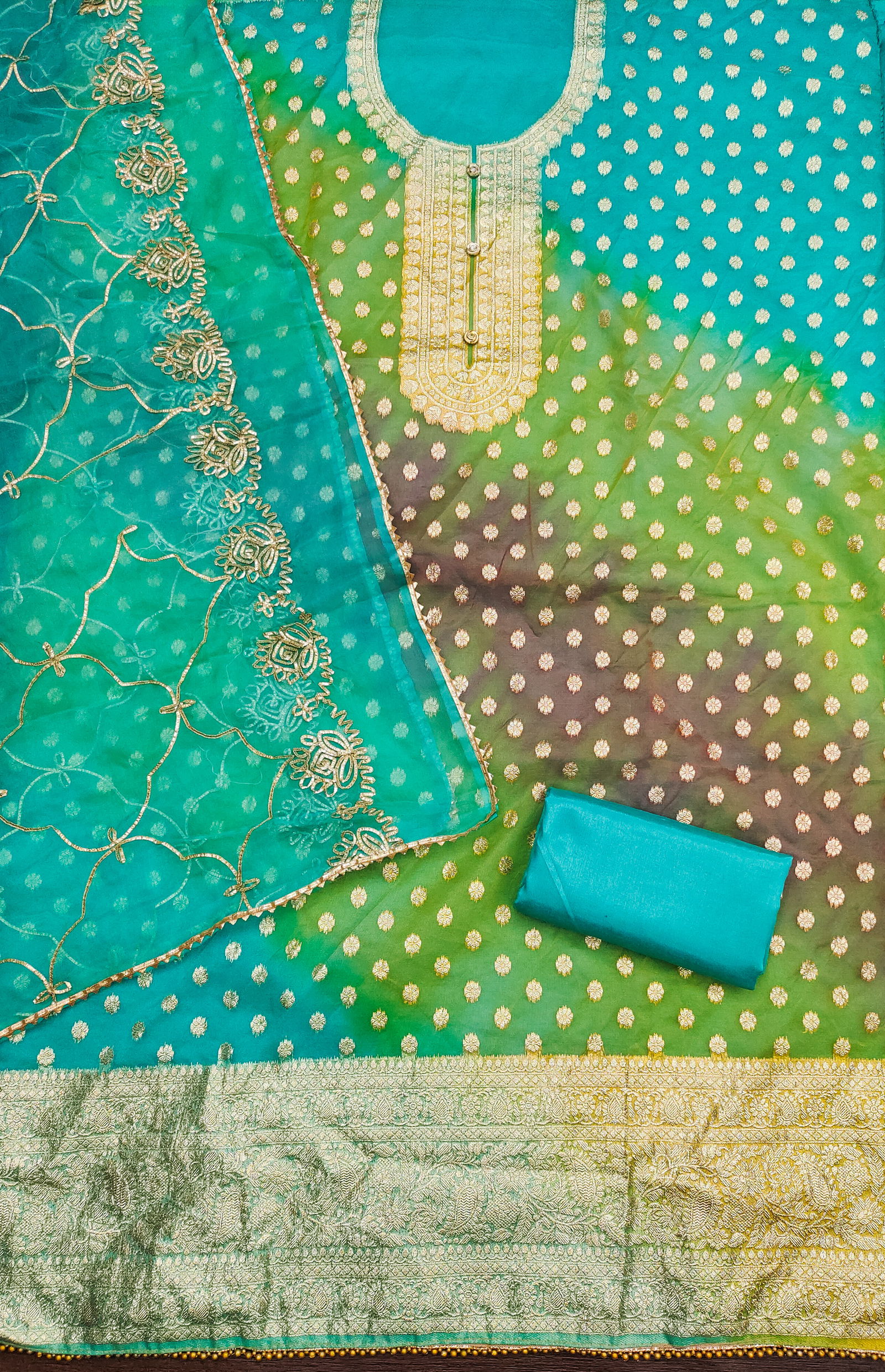 635 Colours By Rahul Nx Organza Jacquard Lahriya Dress Material Exporters In India