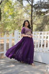 KA 1108 Blooming Embroidery Designer Gown Wholesale Price In Surat
