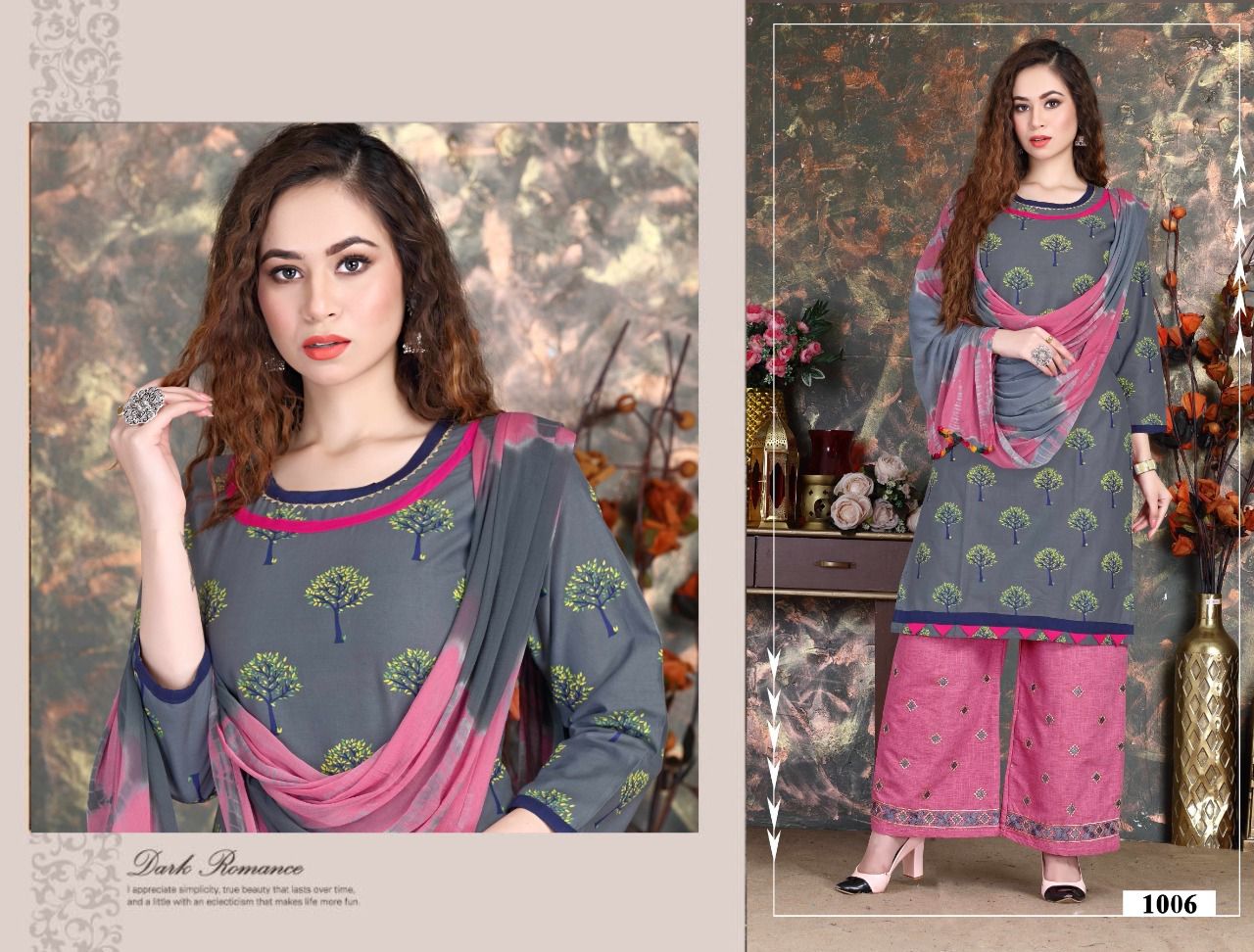 Beauty Queen Blue Lady Regular Wear Cotton Printed Ready made Collection