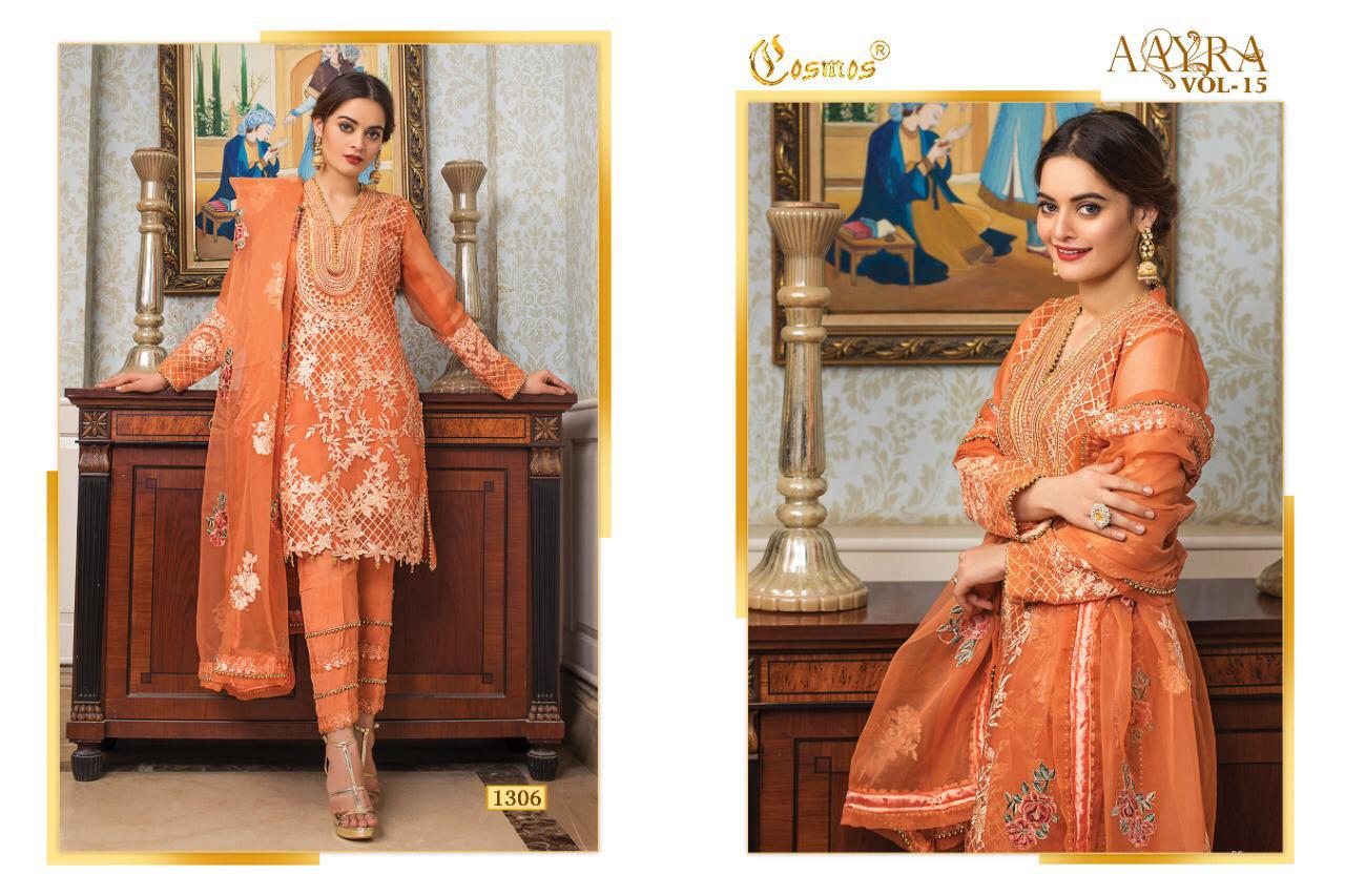 Cosmos Aayra 15 Latest Fancy Festive Wear Designer Fox Georgette Net With Heavy Embroidery Work Pakistani Salwar Suits Collection