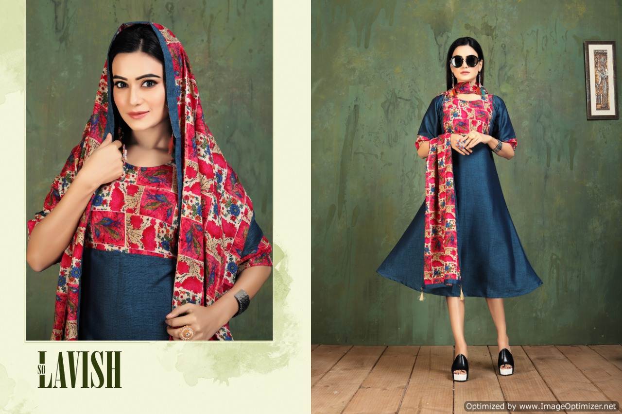 Kinti Patang Vol 13 New Fancy Collection Of Printed Designer Anarkali Cut Heavy Rayon Kurtis 