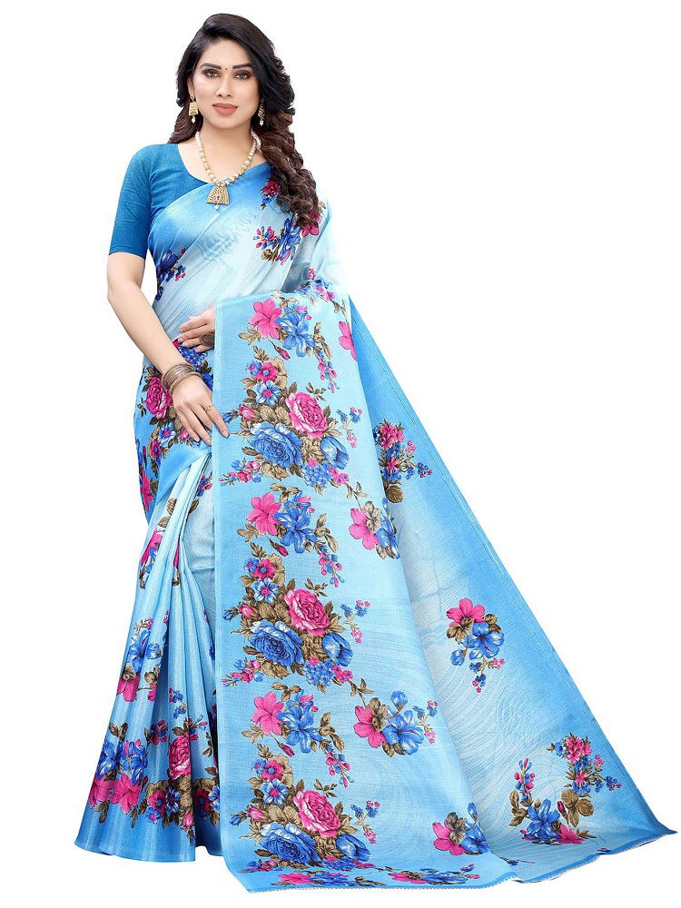 Pf 300 Designer Casual Wear Art Silk Printed Saree Collection
