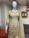 Cream Colour Luxuria Vol 1 By Beriston Viscose Sharara Suit BS109
