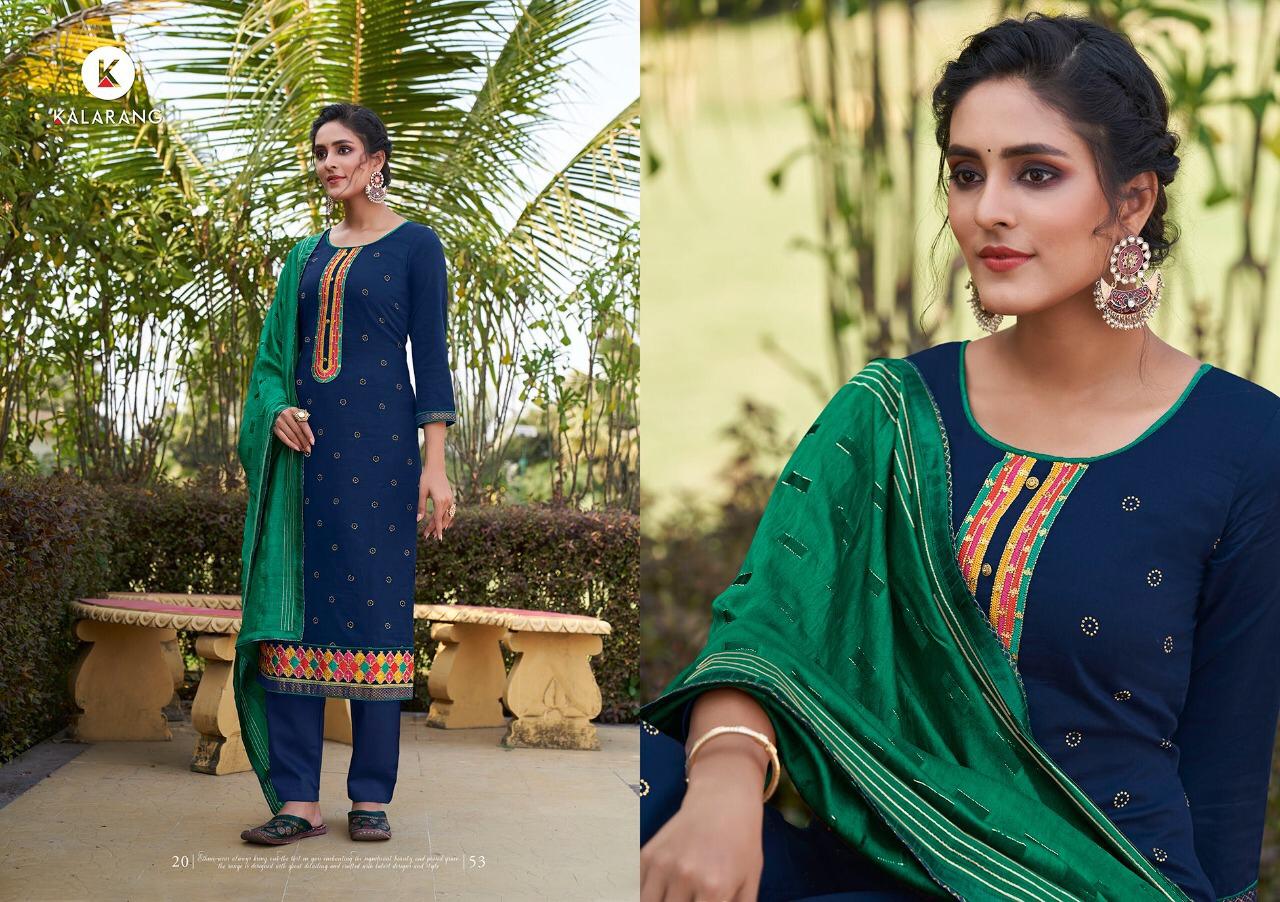 Kalarang Samaira Designer Casual Wear Jam Silk Dress Material Collection
