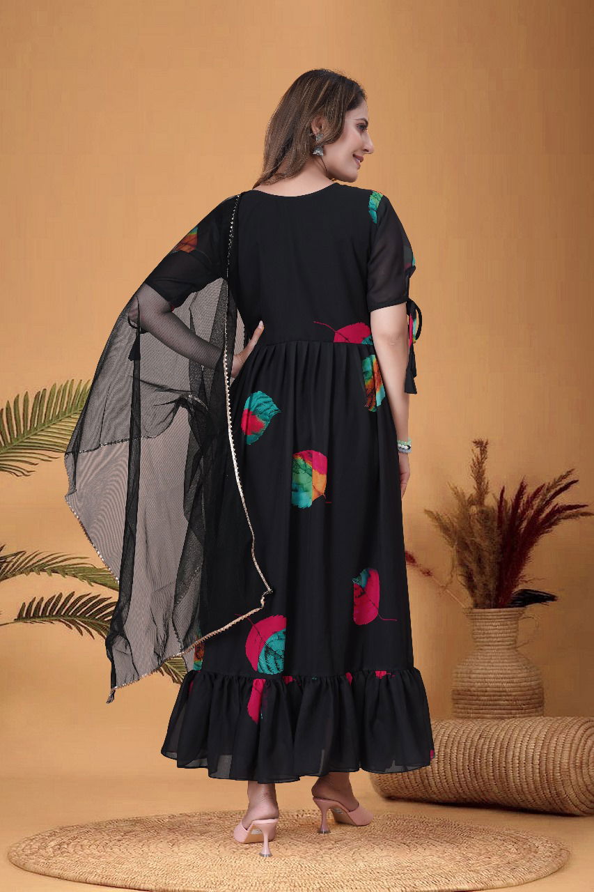 Aartee Georgette Printed Kurti With Dupatta Catalog
