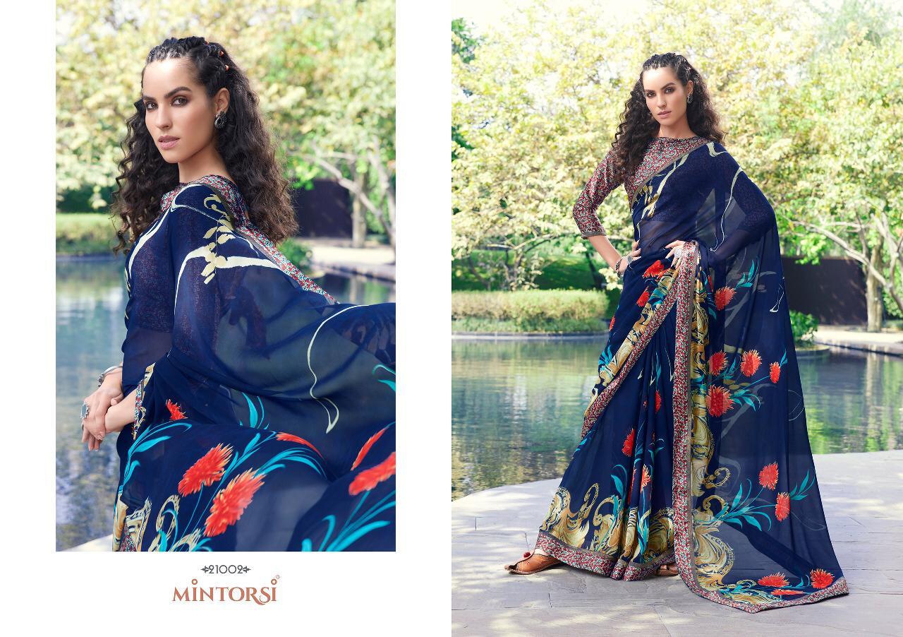 Tejal Mintorsi Weightless with satin lace and satin blouse Printed Designer Daily Wear and Party Wear Saree Collections
