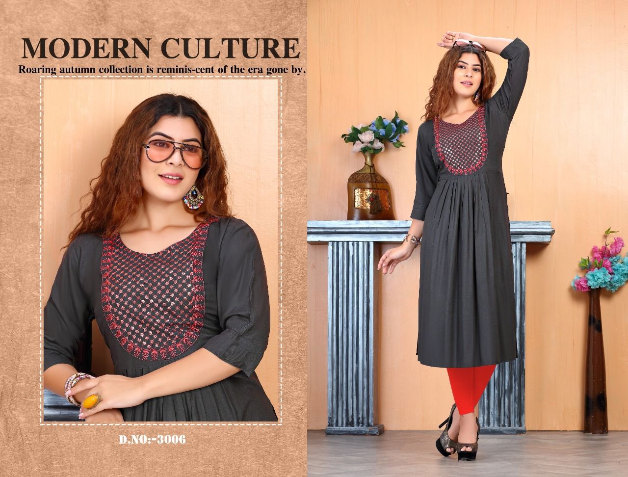 Beauty Queen Savory Fancy Party Wear Rayon Embroidery Kurti Collection