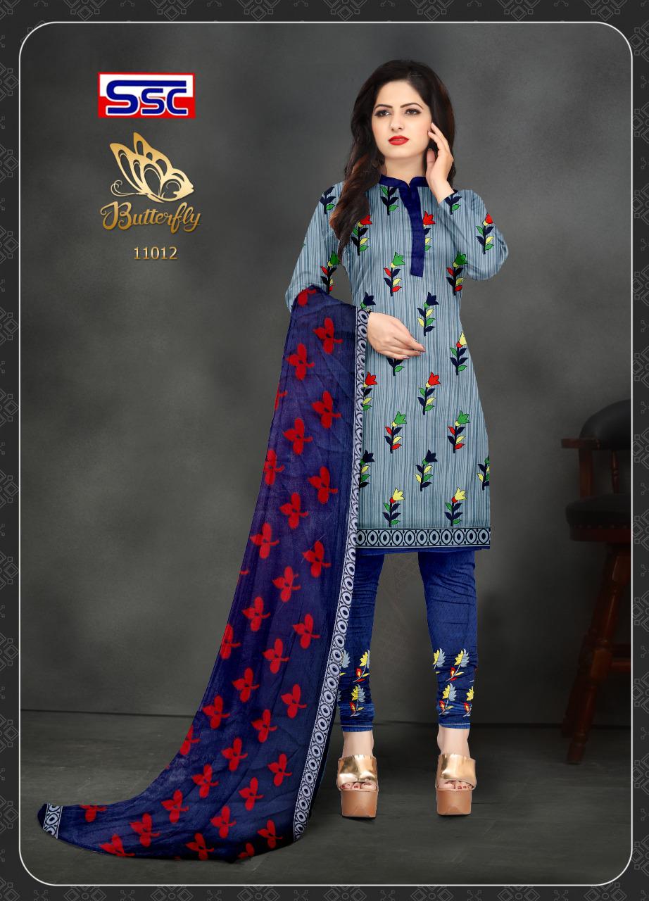Ssc Butterfly Casual Daily Wear Cotton Printed Designer Dress Material Collection
