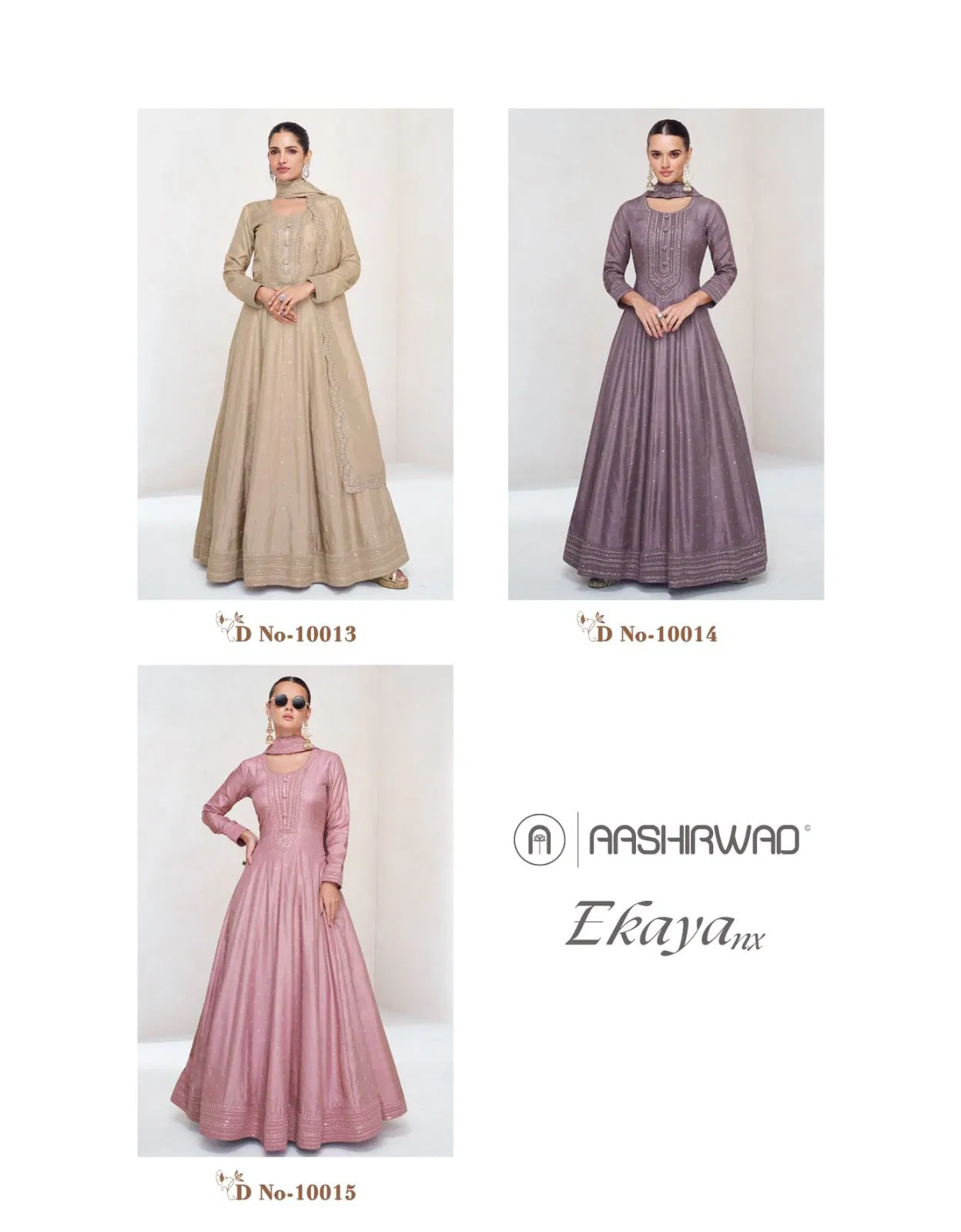 Ekaya Nx By Aashirwad Premium Silk Gown With Dupatta Wholesale Price