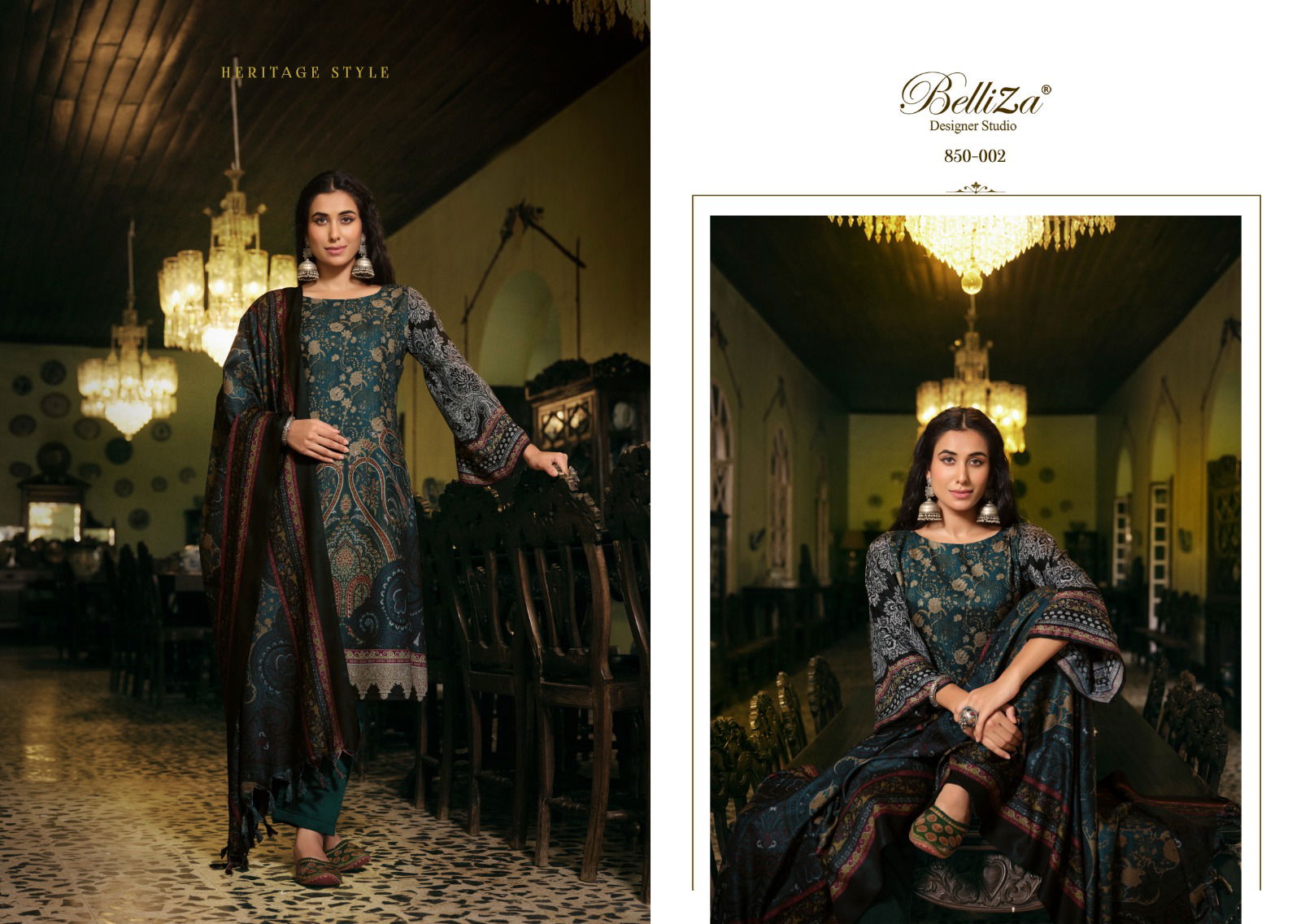 Qurbat By Belliza Pure Winter Wear Dress Material Catalog
