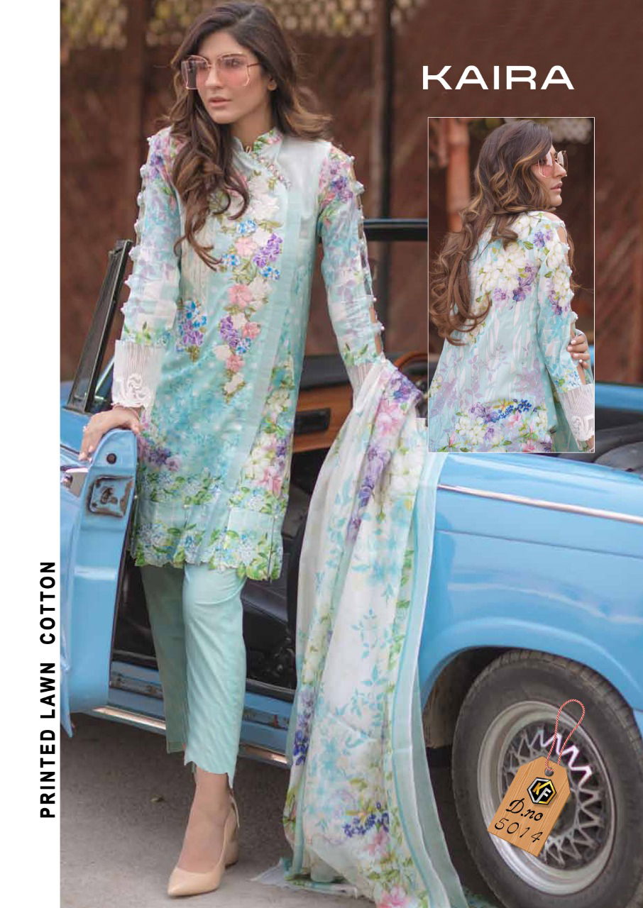 Kf Kaira Luxury Lawn Karachi Latest Fancy Party Wear Pure Lawn print Dress Materials Collection