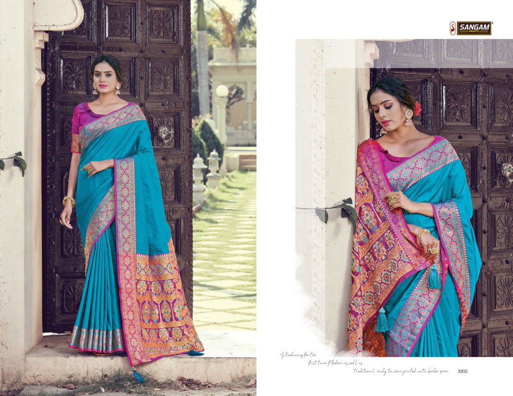 Sangam Sea Latest Fancy Designer Heavy Festive Wear Pure Silk Saree Collection
