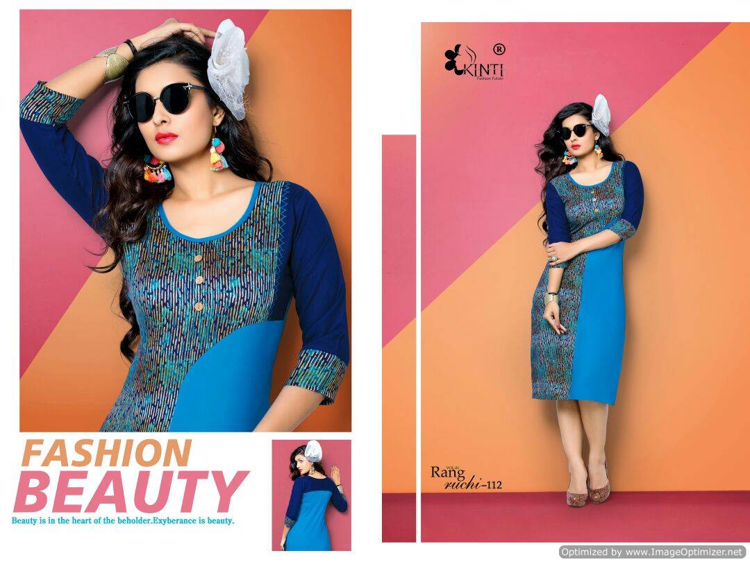 Kinti-Rang Ruchi Fancy Regular wear Pure Rayon printed Kurtis Collection

