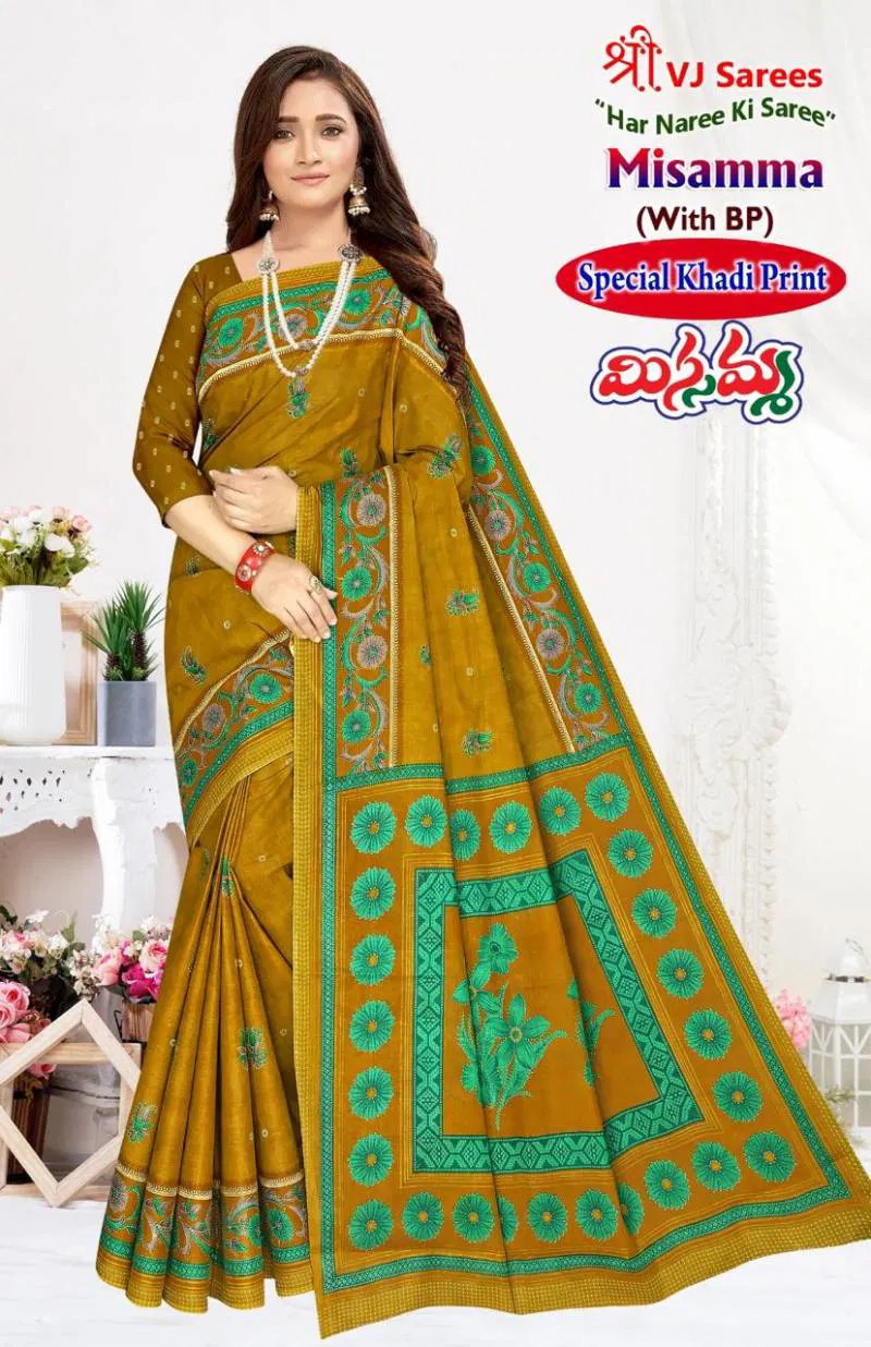 Misamma Vol 03 By Vj Casual Wear Khadi Cotton Printed Saree Wholesale Online