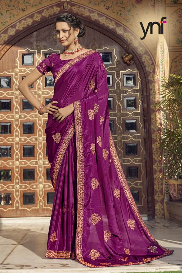 Ynf Angad New Exclusive Wear Crepe Silk Heavy Saree Collection