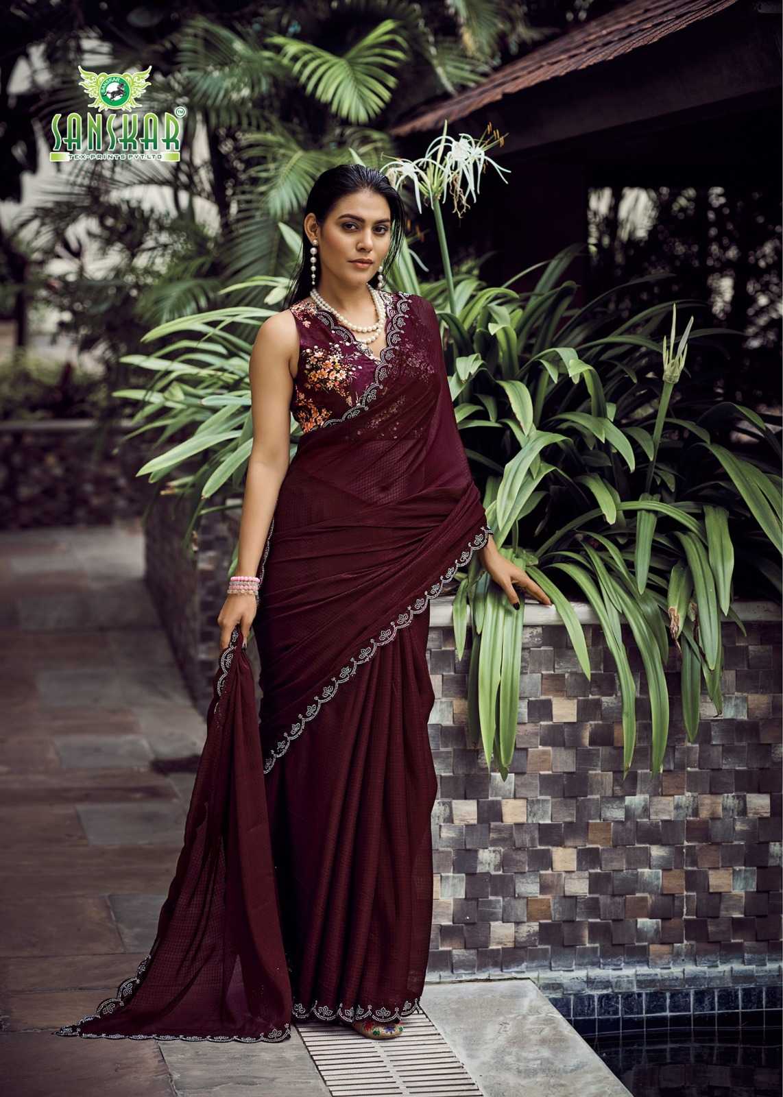 Husn By Sanskar Simmer Saree Wholesale In India