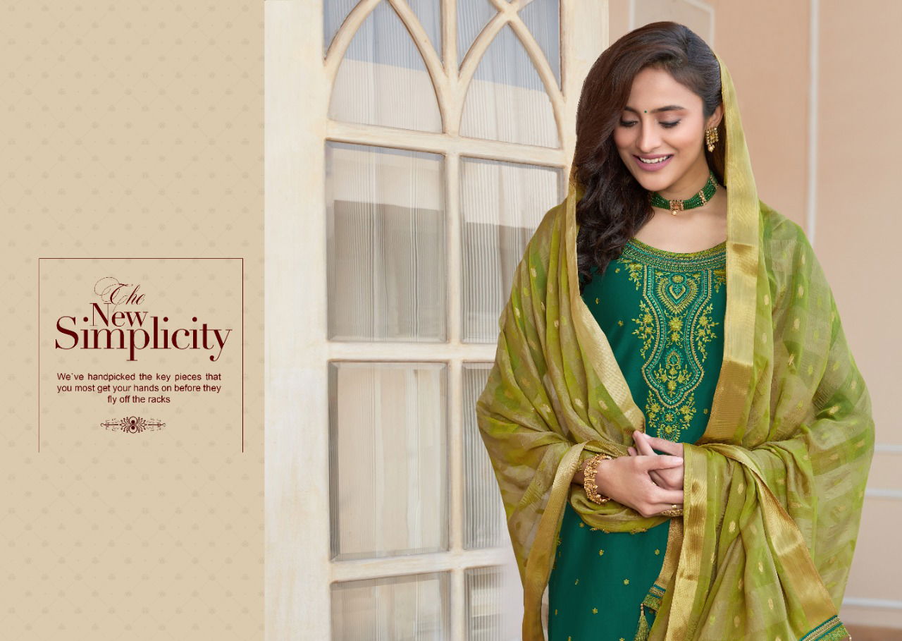 Kessi Shangar By Patiala House 19 Designer Jam Silk With Embroidery Work Top With Bottom And pallu Less Work Dupatta Dress Material Collection
