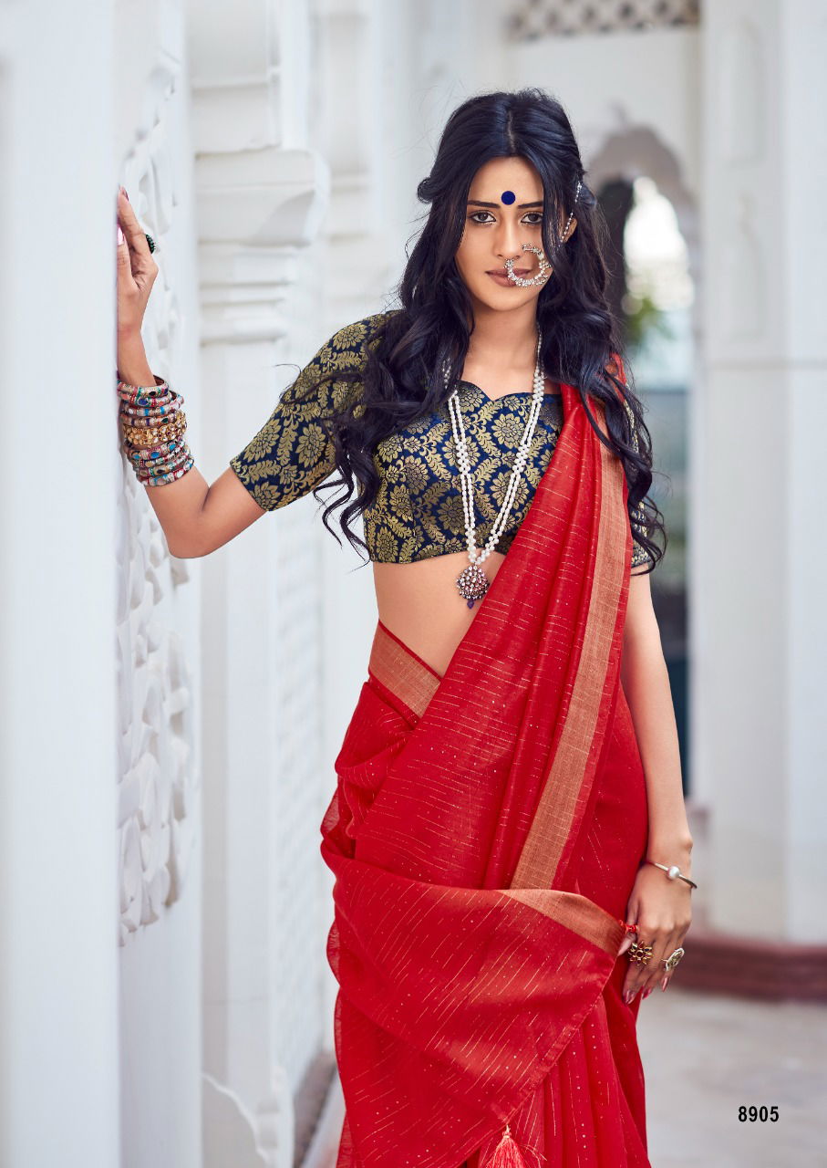 Lt Shaze Fancy Party Wear Linen Silk Latest Designer Saree Collection