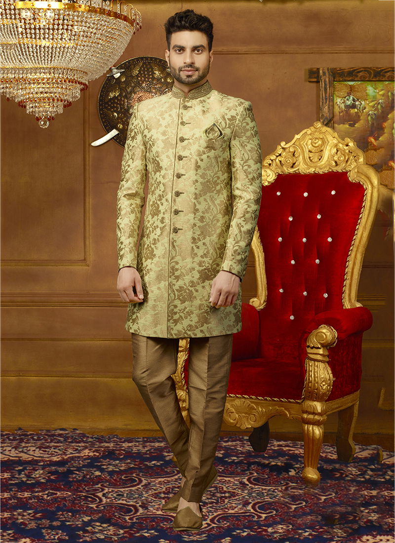 Latest Embroidered Work Sherwani Collection With Indo Western Look and For Wedding Functions And Festivals 
