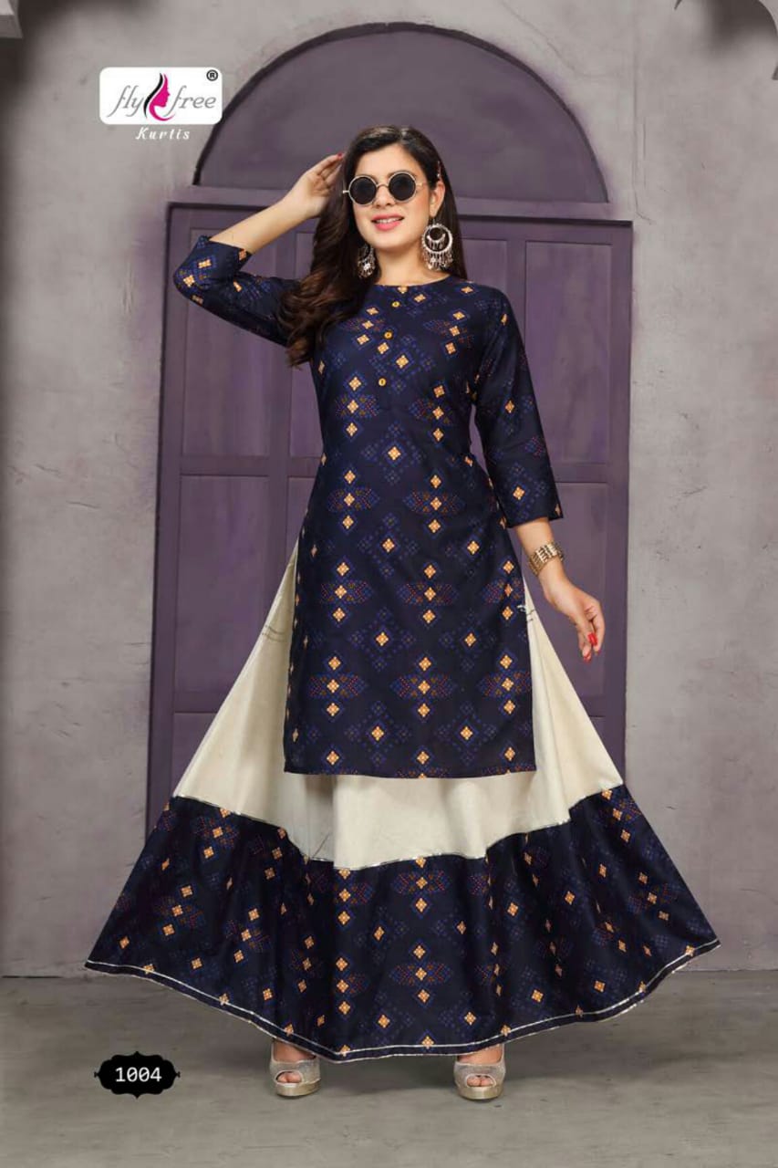 Fly Free Forest Latest fancy Designer Heavy Festive Wear Printed Fancy Kurti With Bottom Collection

