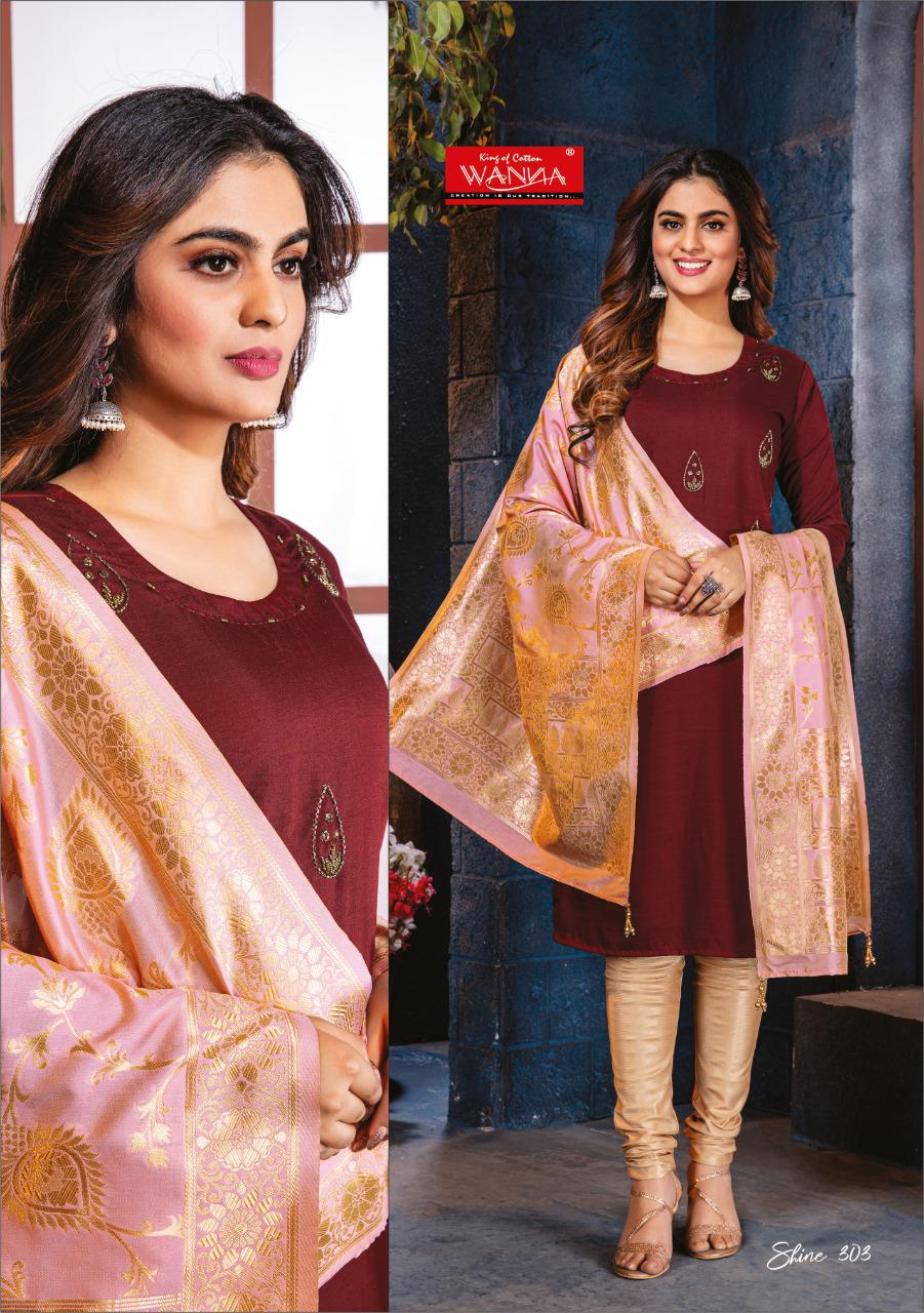 Wanna Shine 3 Fancy Casual Wear Designer silk Kurti With Dupatta Collection