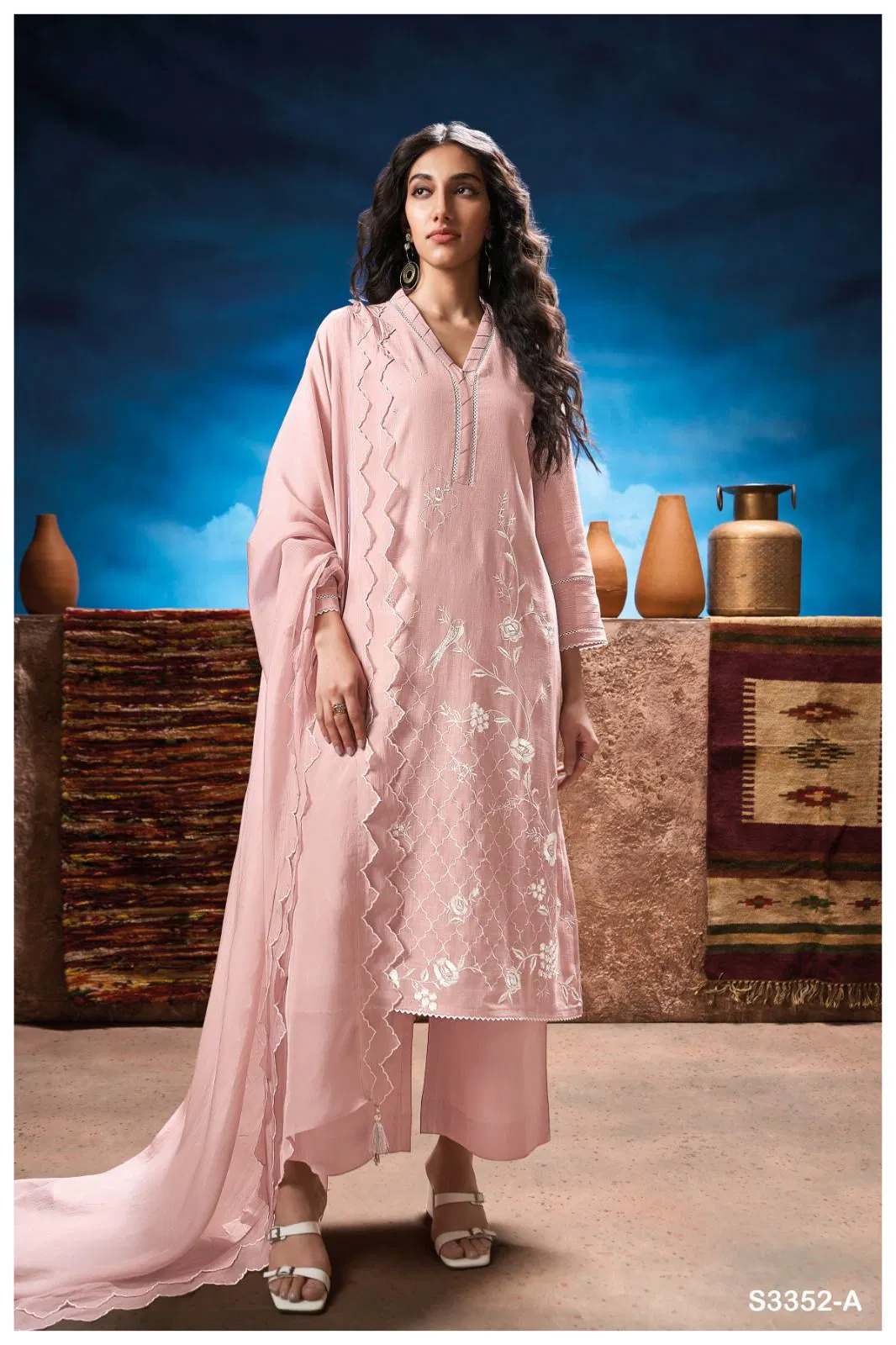 Phallika 3352 by Ganga Cotton Printed Embroidery Salwar Suit Orders In India