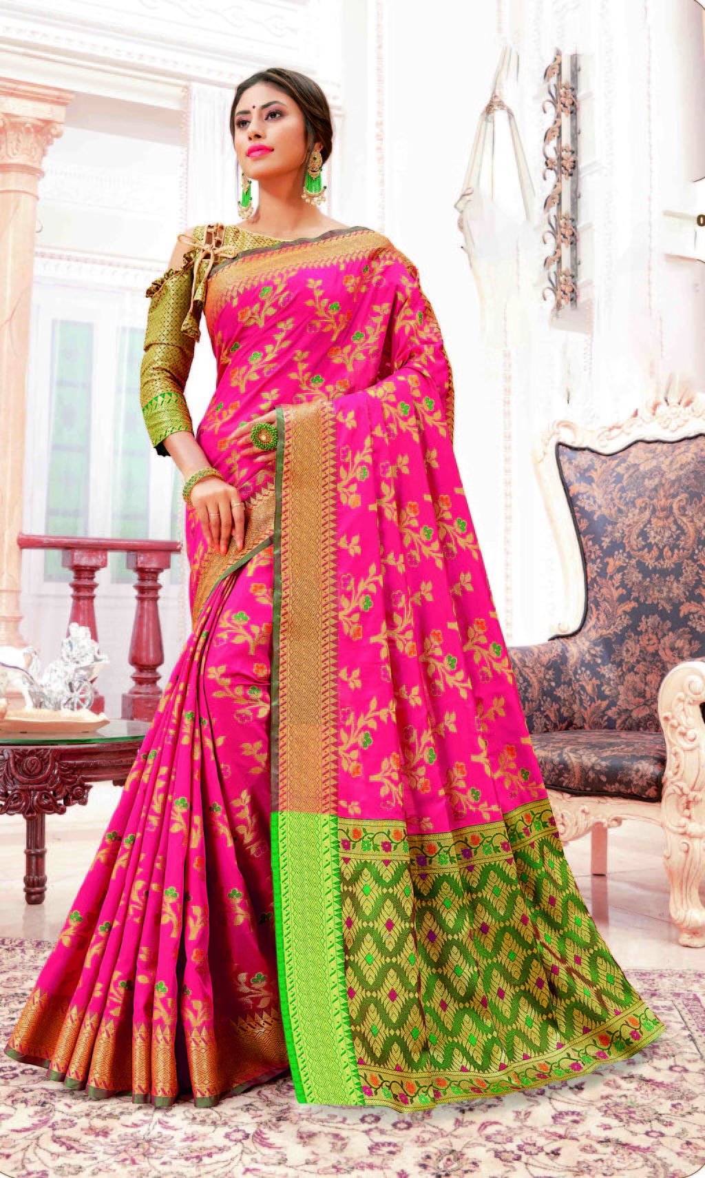 Sangam Purva Heavy Latest Designer Fancy Wedding Wear Banarsi Silk Printed Sarees Collection
