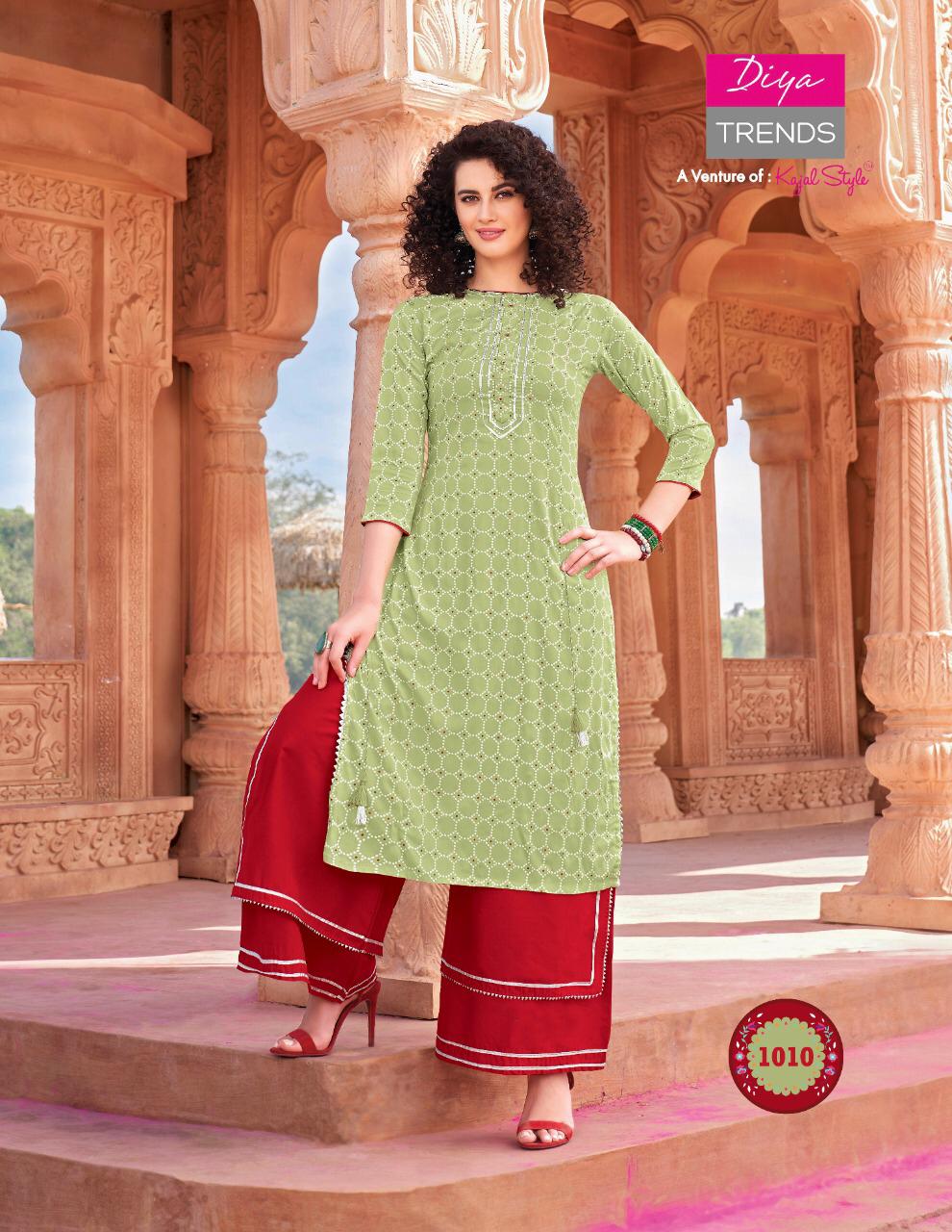 DIYA TRENDS LAUNCH NEW BANDHEJ VOL 1 BANDHANI PRINT DESIGNER EMBROIDERY KURTI WITH PLAZZO,PANT,SKIRT & SHARARA