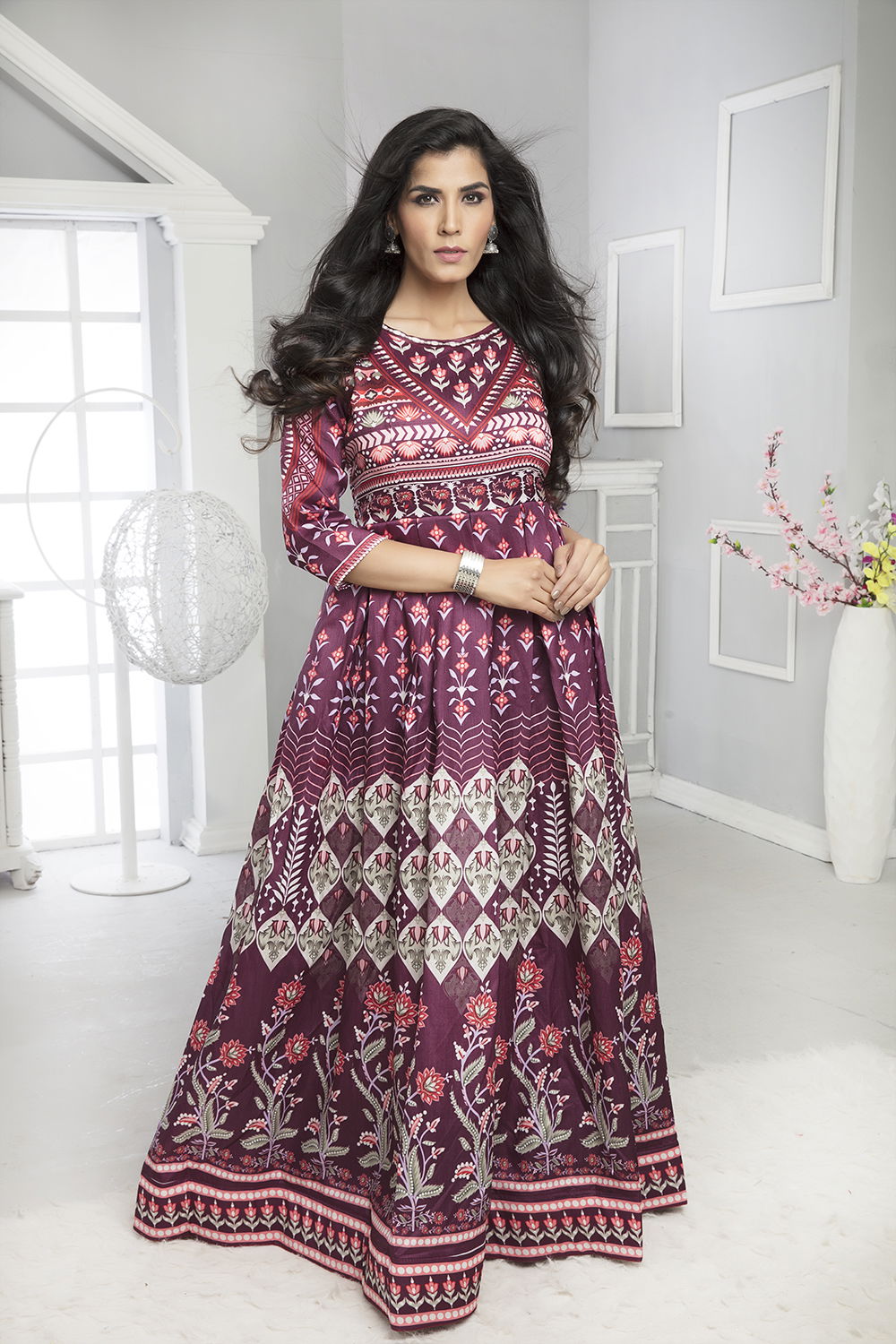 Libaaz Latest Fancy Taffeta Silk, Twirl Silk With Embroidery And Digital Printed Gown Collection 